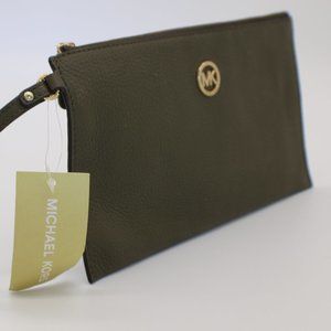 Michael Kors Fulton Leather Large Clutch Wristlet
